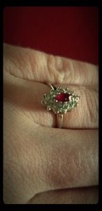 Ruby and Diamond ring /engagement ring family ring